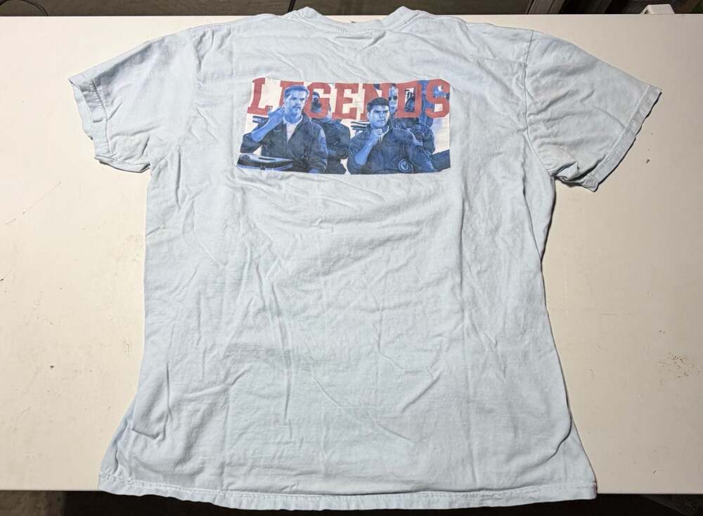 Old Row Top Gun Legends Graphic Pocket T-Shirt Light Blue Size XL